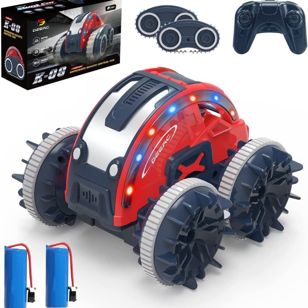 DEERC K-08 Amphibious Remote Control Car RC Cars, 2 Batteries